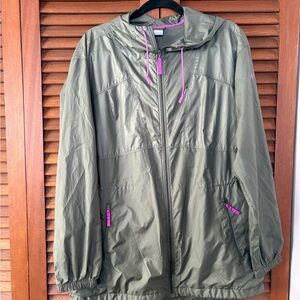 Columbia Olive Utility Jacket with Pink Details